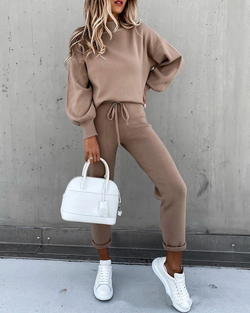 Off-white Loose Casual 2-piece Set