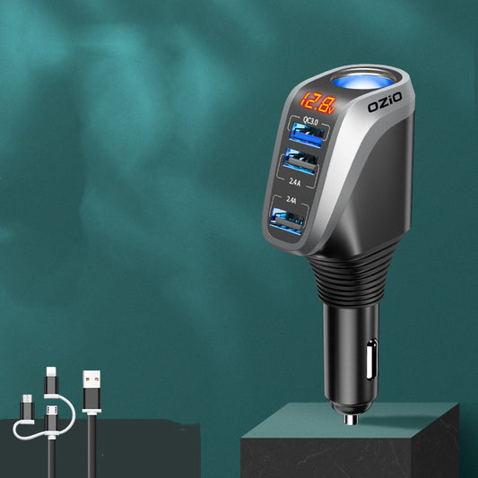 On Board Charger With Three Conversion Plugs For Cigarette Lighter