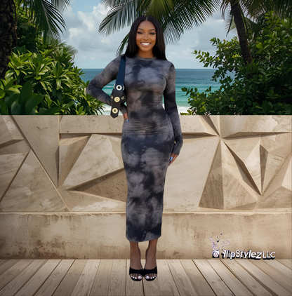 New Sexy Vibrant pink all season Tie-dyed Long Sleeve Slim Fit for Women