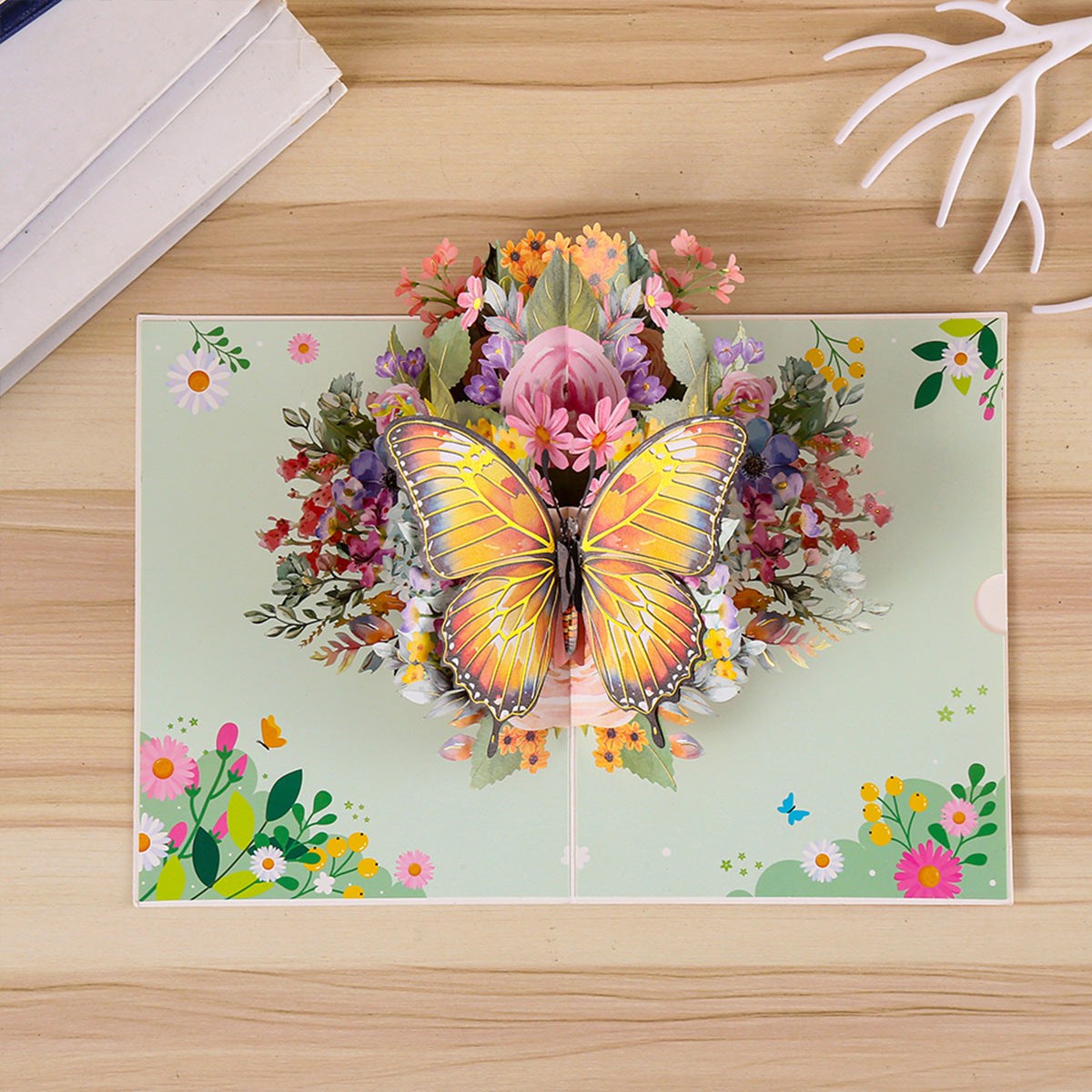 Greeting Card Creative 3D Card Folding Pansy Stereoscopic Greeting Cards