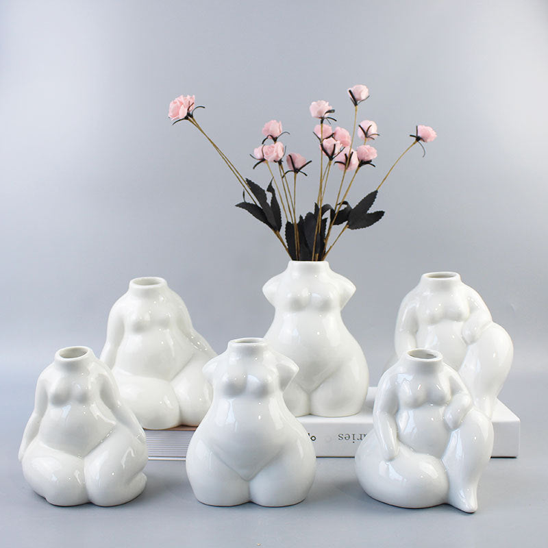 European-style Simple Fat Woman Body Art Ceramic Vase