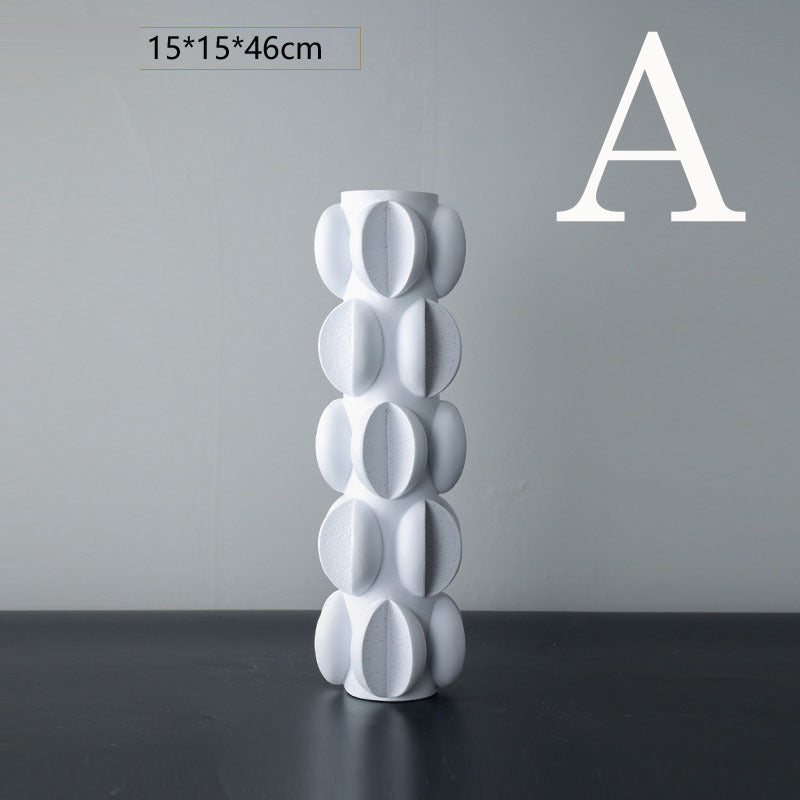 Special-shaped Ceramic Vase Three-piece Modern Minimalist Home Soft Decoration