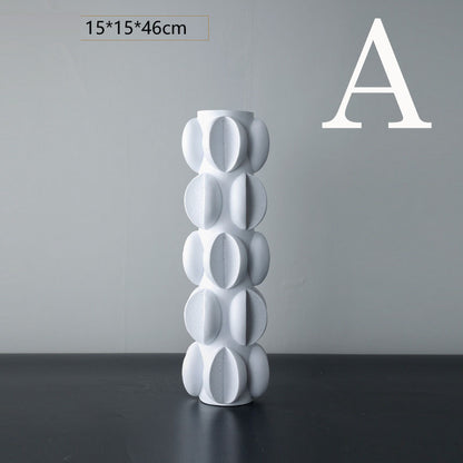 Special-shaped Ceramic Vase Three-piece Modern Minimalist Home Soft Decoration