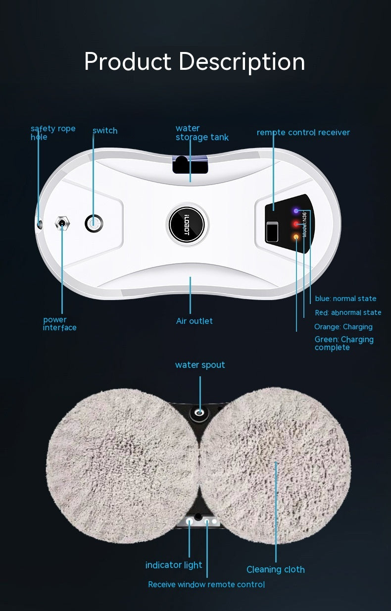 Intelligent Water Spray Window Cleaning Robot Automatic Electric Remote Control Intelligent Water Spray Window Cleaning Robot