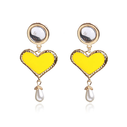 Female Assembly Jewelry Exaggerated Big Earrings Fashion Personality Retro Rhinestone