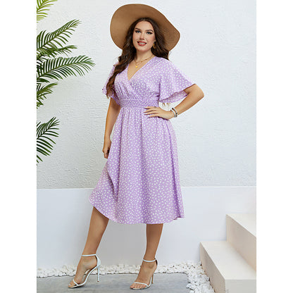 Purple Loose Plus Size Dress
