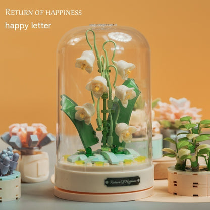 Children Assembling Building Blocks Music Box Toy