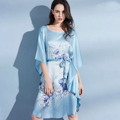Summer Loose Plus Fertilizer Plus Size  Silk Nightdress