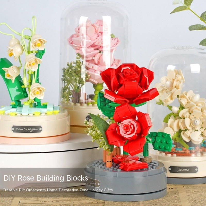 Children Assembling Building Blocks Music Box Toy