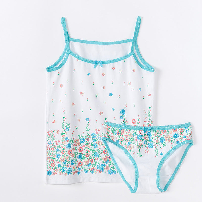 Summer Loungewear Kids Sling Pajamas Two-piece Set