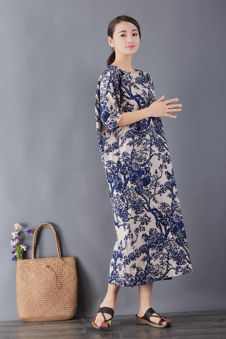 Women's Commoner Literary Retro Plus Size Dress