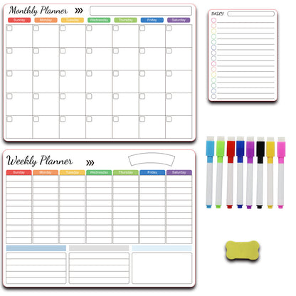 Calendar Magnetic White-board Wall Sticker Learning Schedule Refridgerator Magnets Message Board