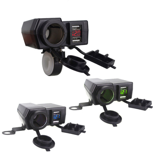 Motorcycle Scooter Car Refitting Accessories Cigarette Lighting Dual USB Refitting Car Charger With Wire 42A