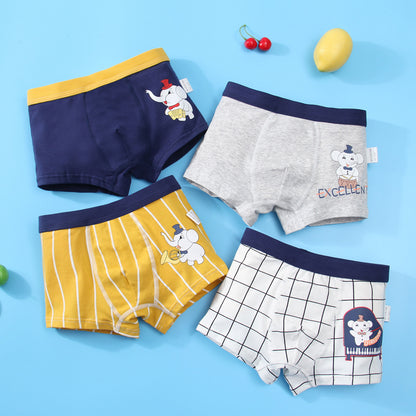 Boys Cartoon Cotton Boxer Shorts Suit