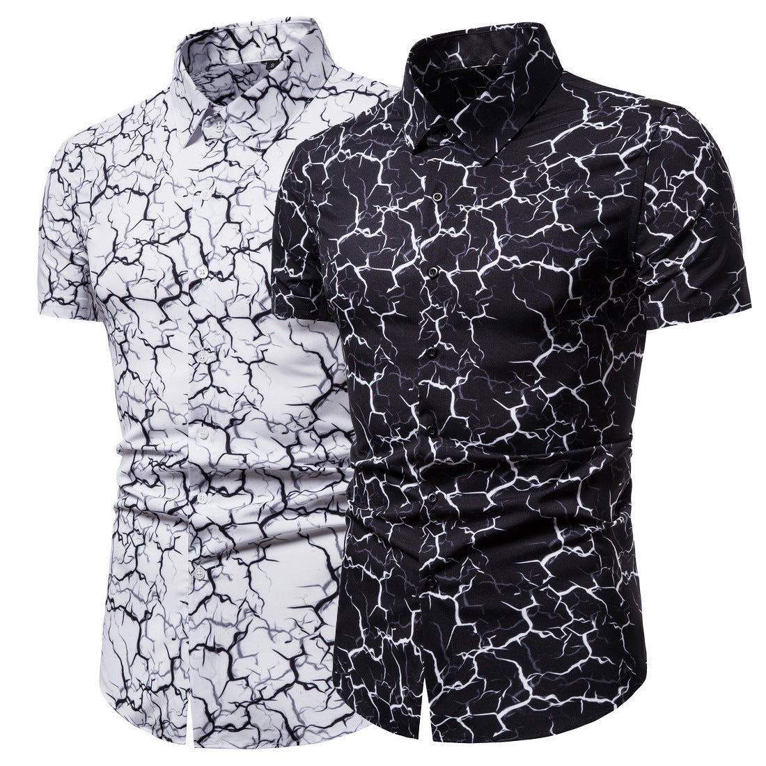 Plus Size Men's Short-sleeved Shirt Printing