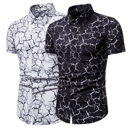 Plus Size Men's Short-sleeved Shirt Printing