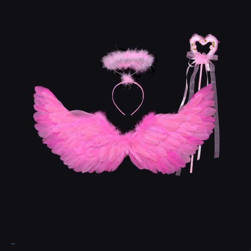 Wings Props Flower Girl Dress Up Halloween Christmas Show Feather Wings