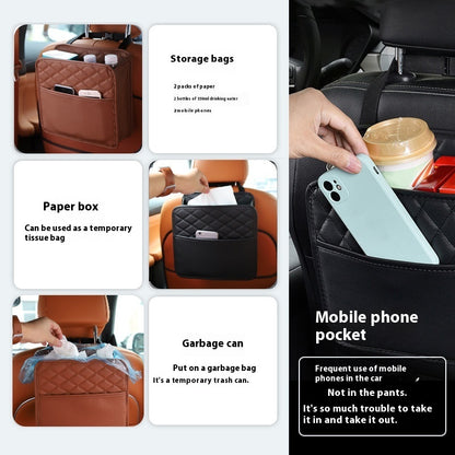 Car Chair Back Storage Multifunctional Storage Box Car Seat Back Storage Garbage Hanging Bag