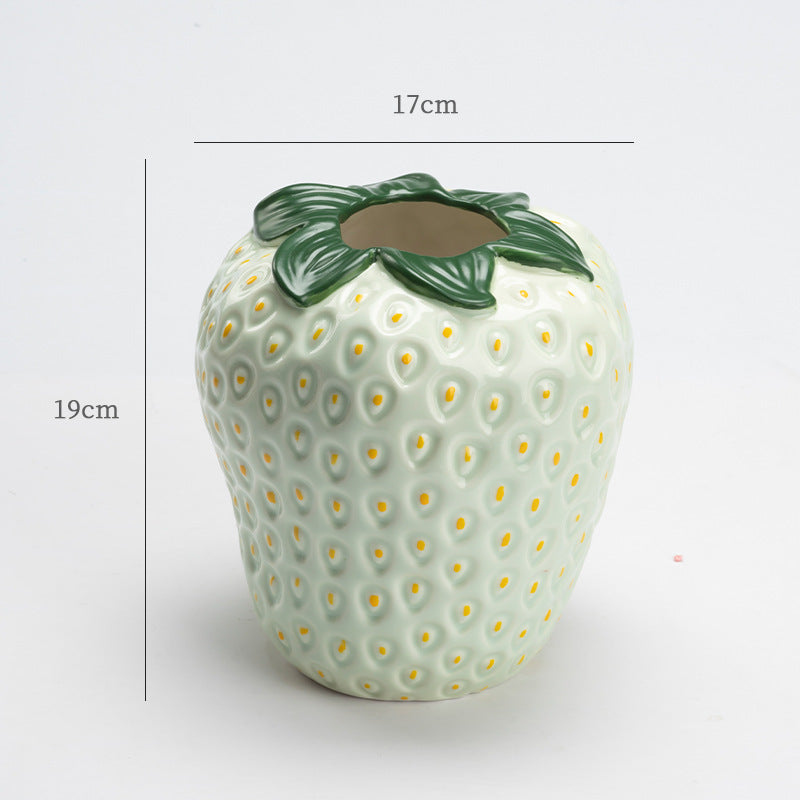 Good-looking Light Luxury Decoration Living Room Flower Arrangement Modern Strawberry Vase Ceramic