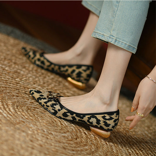 Retro Thick-heeled Low-heeled Single Shoes Women - FLIPSTYLEZLLC