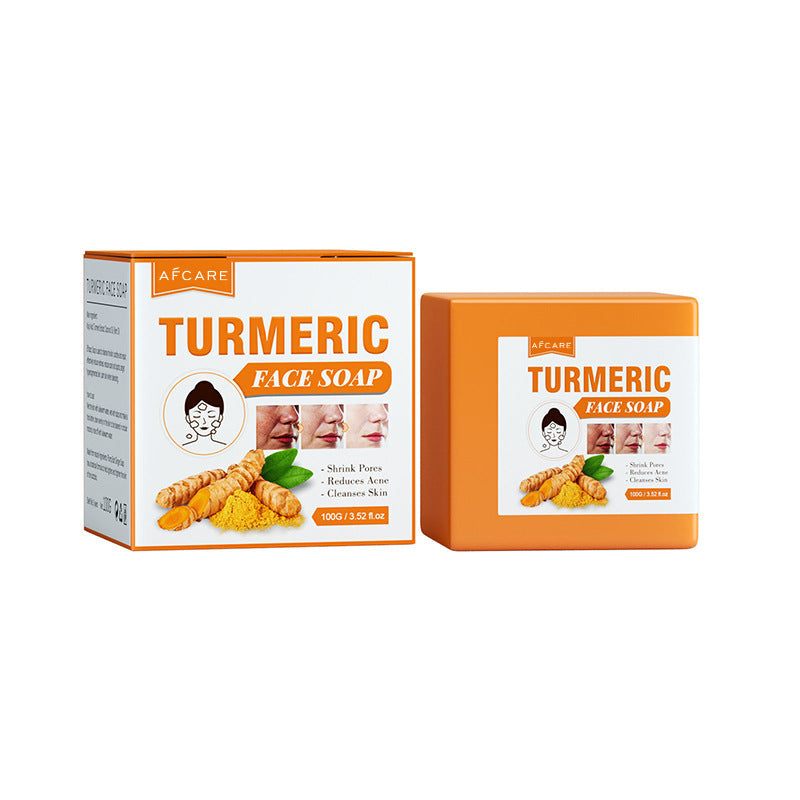 Turmeric Face Soap Facial Repair Gentle Cleansing Mite Removal Spot Fine Lines