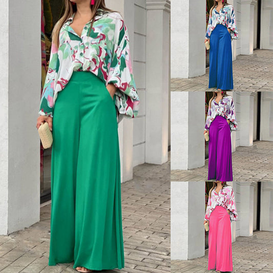 Women's Printed Casual Suit Loose Plus Size