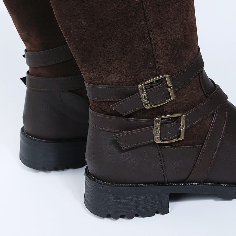 Square Heel Large Size Women's Shoe  Low Heel Casual Foot Belt