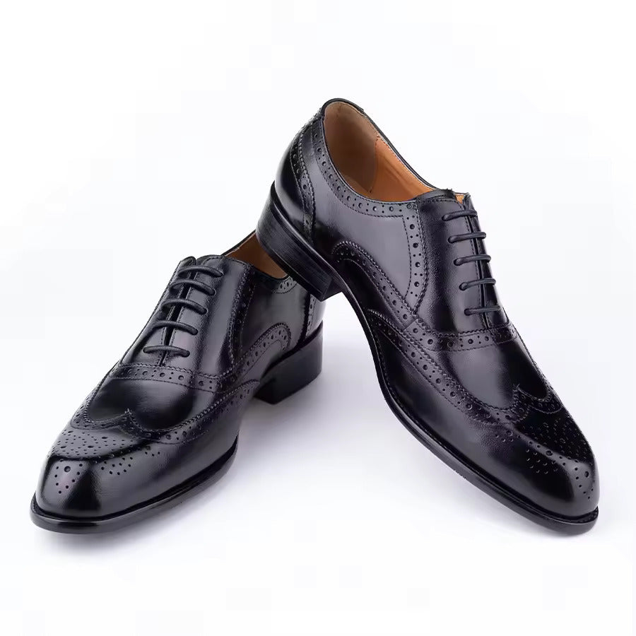 Men's Fashion Oxford Hand Carved Craft Purple DRESS Shoes