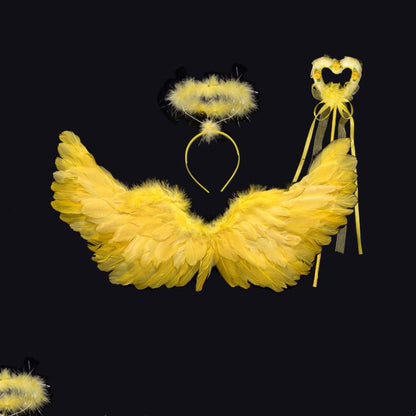Wings Props Flower Girl Dress Up Halloween Christmas Show Feather Wings