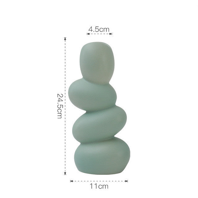 Elegant Egg Shaped Matte Ceramic Decorative Table Art Vase
