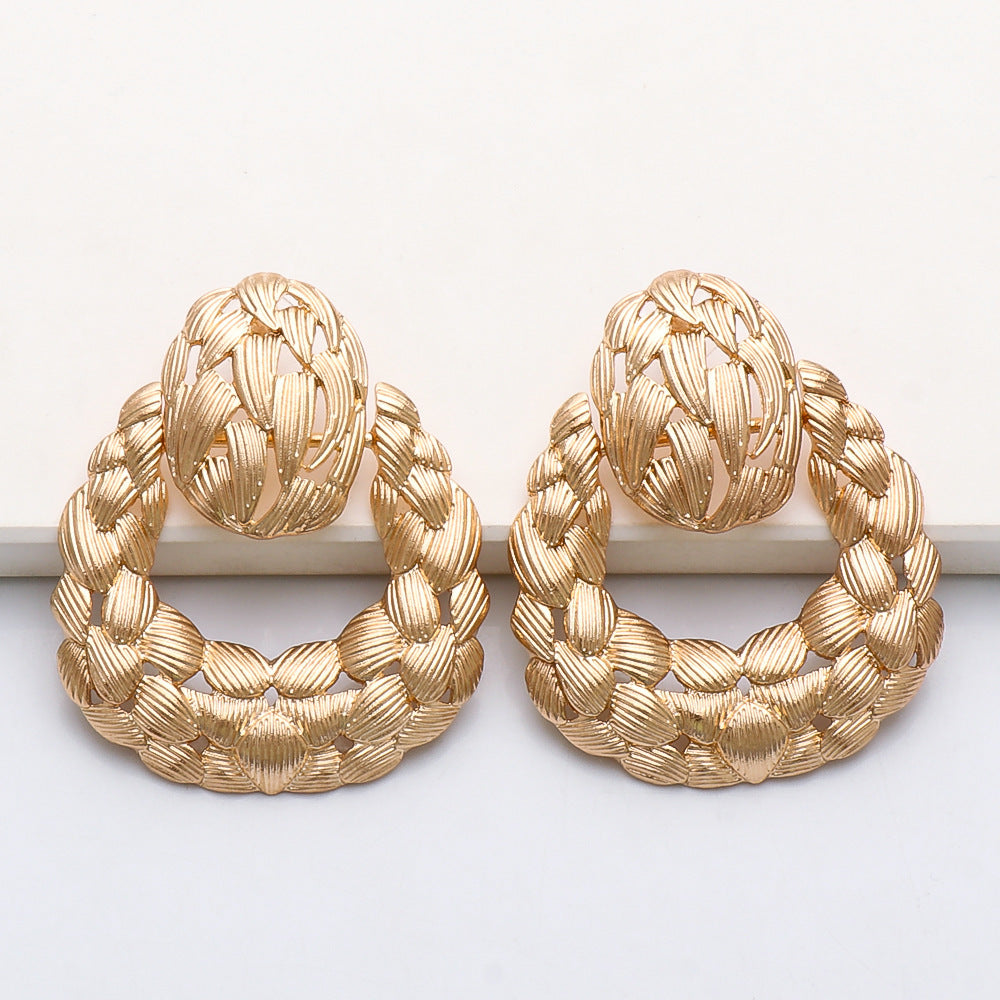 Geometric Hollow Leaf-shaped Earrings Personalized Female Earrings