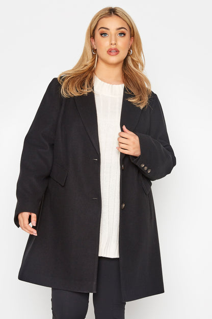 New Black Plus Size Loose Comfortable Fashion Coat for Women