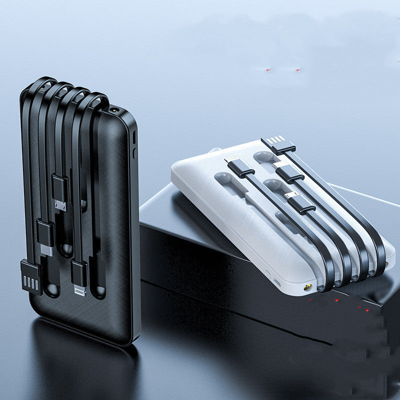 High capacity power bank with its own cable