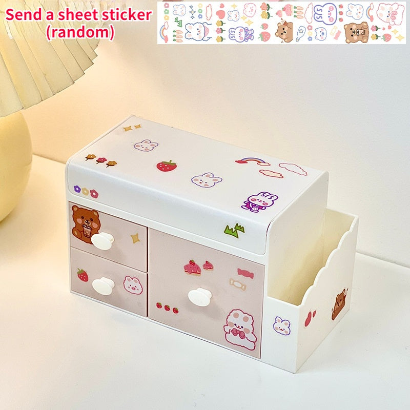 Creative Cute Desktop Storage Box Plastic Drawer Type