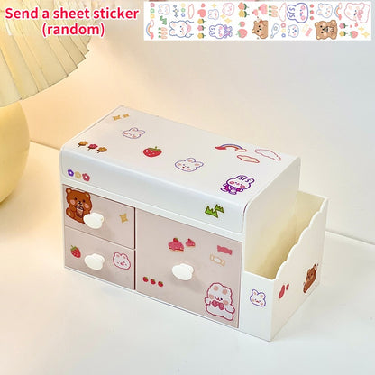 Creative Cute Desktop Storage Box Plastic Drawer Type