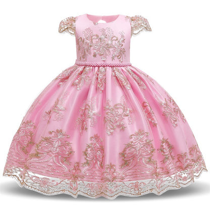 Bowknot children's skirt and net gauze dress