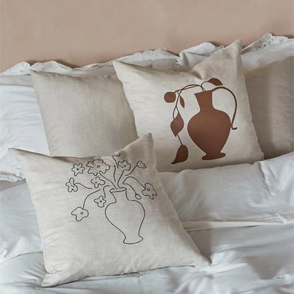 Linen Embroidery Removable And Washable Sofa Living Room Pillow