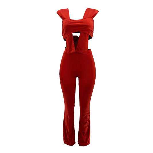 Irregular Shawl Sleeveless Wrap Knot Fashion 2 Piece Set