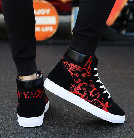 New creative single graffiti design Spring high top shoes Authentic Edition men's shoes