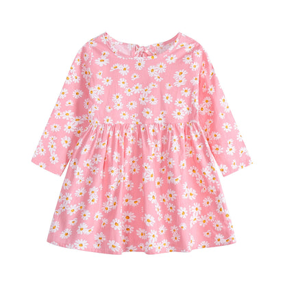 Children's Floral Cotton Long Sleeve Dress