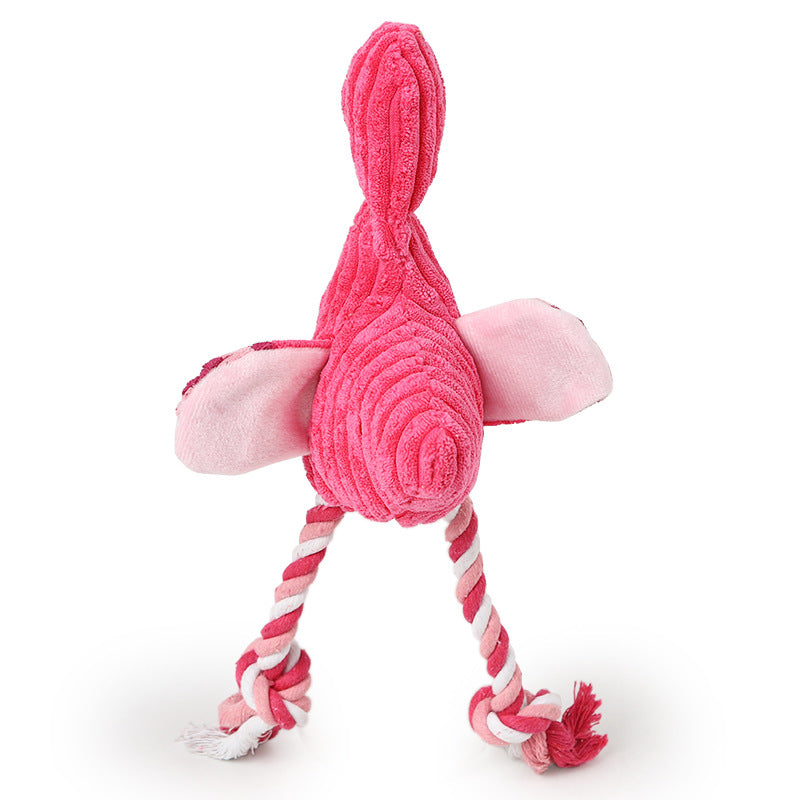 Brushed Velvet Animal Shape Vocal Flamingo Wear-Resistant Bite Resistant Dog Toy