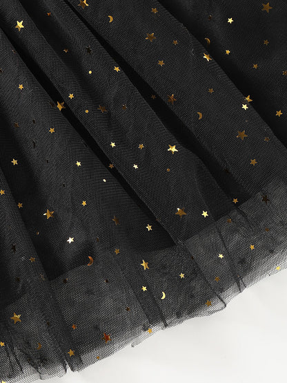 Long sleeve solid color pleated skirt