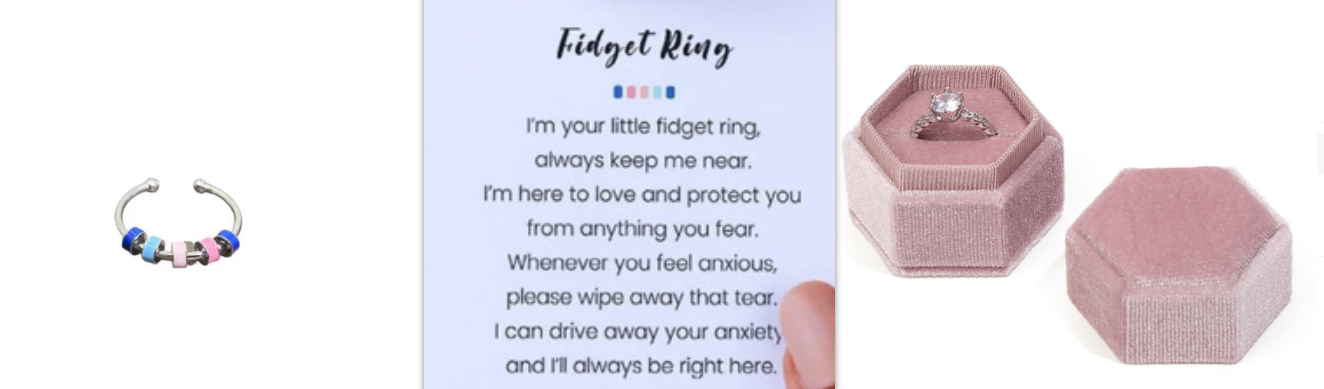 Rotating Enamel Fingertip Stress Relief Ring