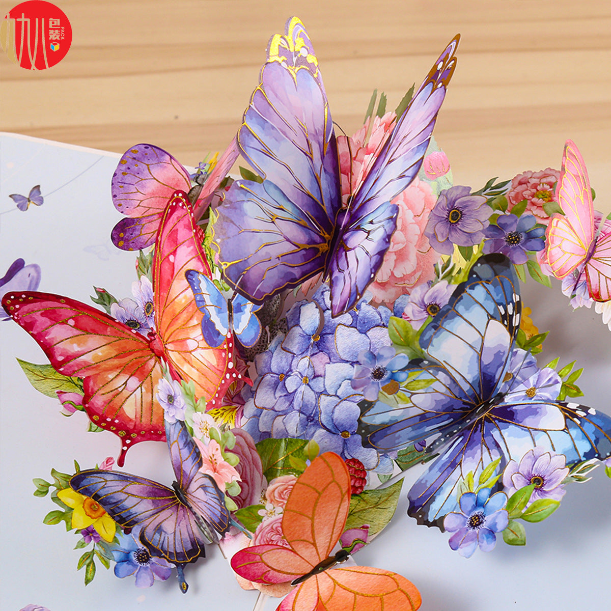 Greeting Card Creative 3D Card Folding Pansy Stereoscopic Greeting Cards