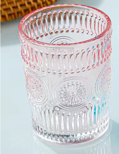 New Colorful Relief Glass Water Cup