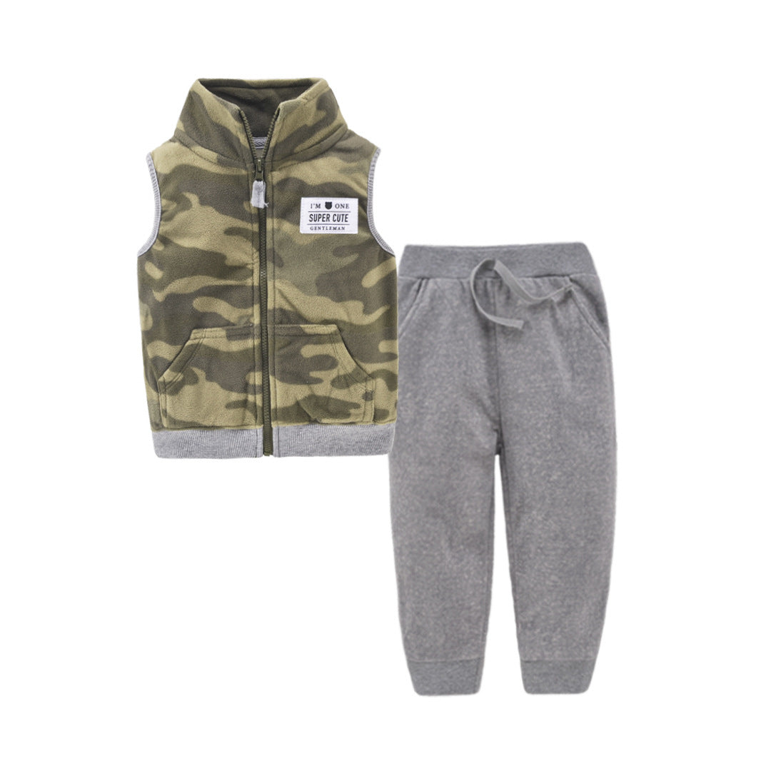 Children's vest two-piece baby cardigan vest set