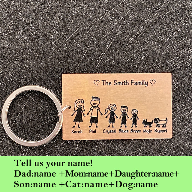 Personalized Family Love Keyring Cute Keychain Customized N