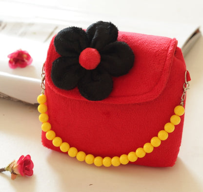 Children's bag children's messenger bag Girl's bead chain hand bag cute flower princess bag baby baby purse