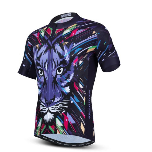 Cycling Jerseys Men 3D Lion Printing Bicycle Clothing Breathable Short Sleeve Shirts Quick Dry Bike Tops