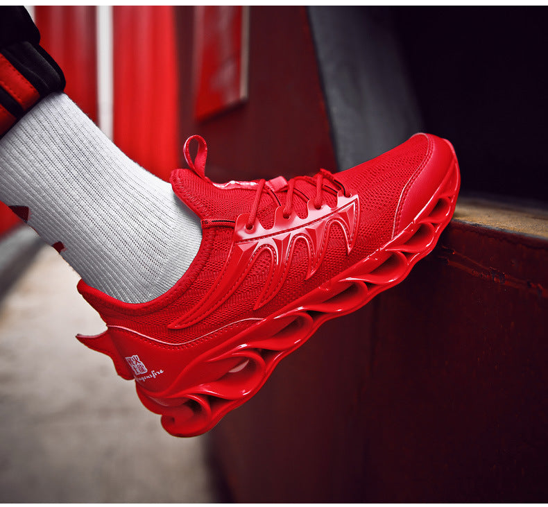 Shock-absorbing running shoes